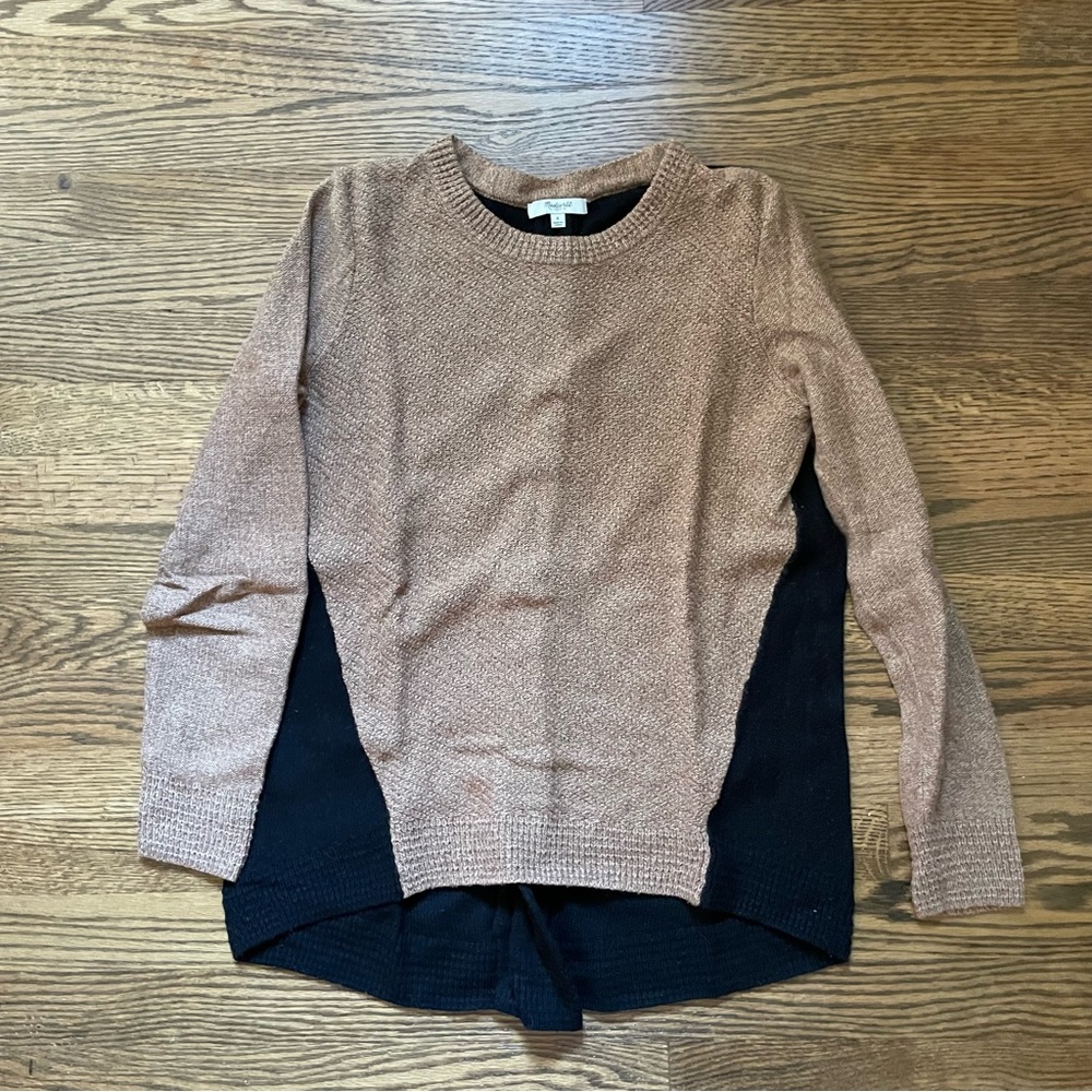 Madewell two tone cotton blend sweater GUC size small